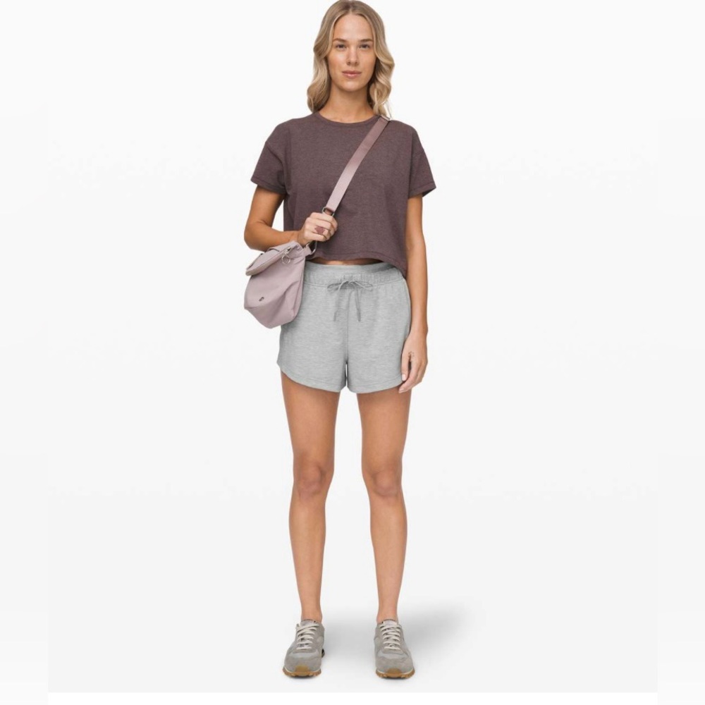 Lululemon Inner Glow 3” Shorts *Modal Heathered Core Light Grey 🩶 Women’s size 6 - Picture 16 of 16